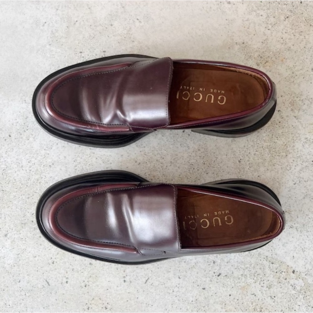 GUCCI Loafers Shoes Oxblood Size 40 EU - Picture 2 of 8